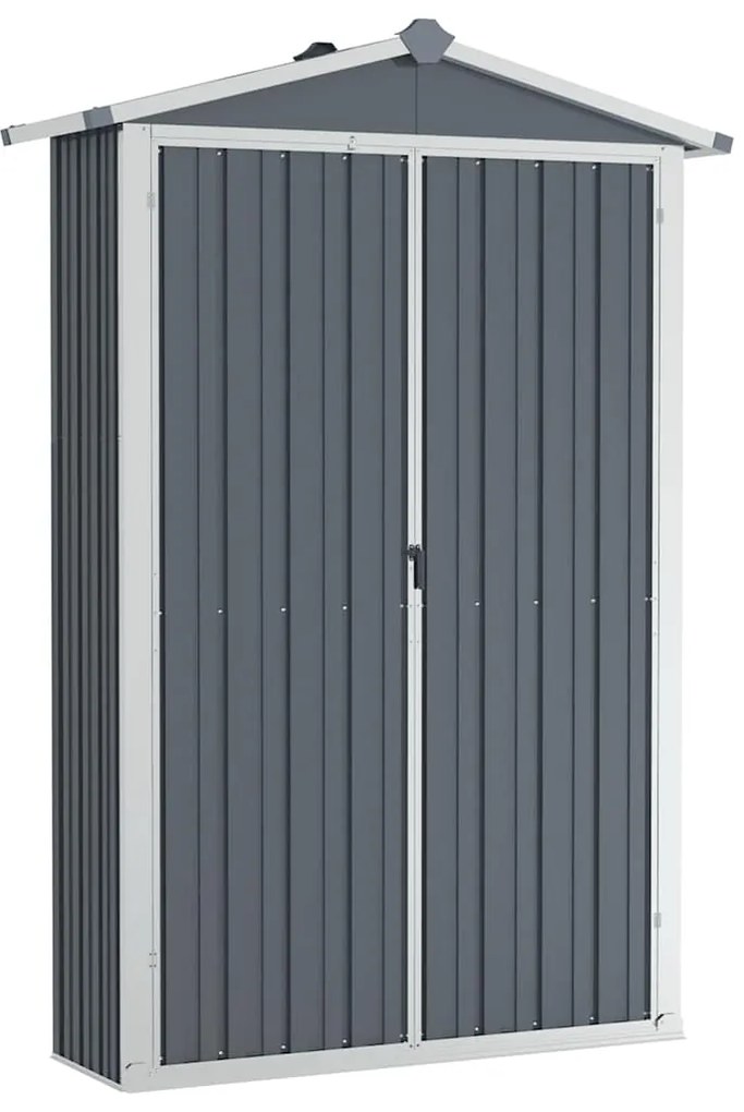 vidaXL Αποθήκη Κήπου Γκρι 116x45x175 εκ. από Γαλβανισμένο Ατσάλι
