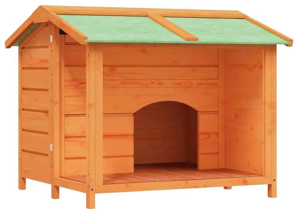 vidaXL Σπίτι Σκύλου Καφέ 96 x 87 x 80,5 εκ. από Μασίφ Ξύλο Πεύκου