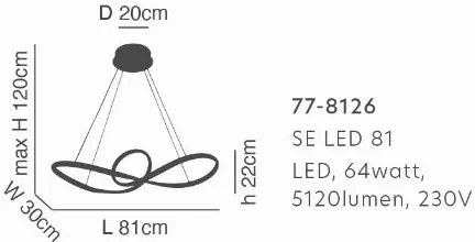 SE LED 81 MALBERA PENDANT CHROME Β5