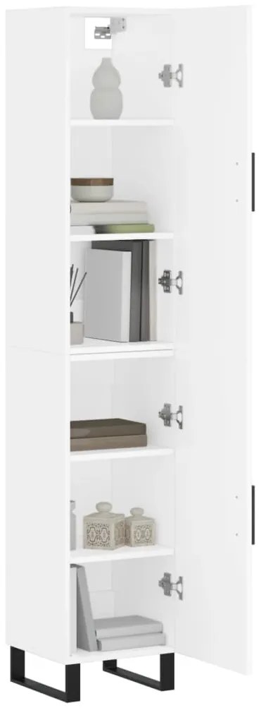 vidaXL Ντουλάπι Λευκό 34,5 x 34 x 180 εκ. από Επεξεργασμένο Ξύλο