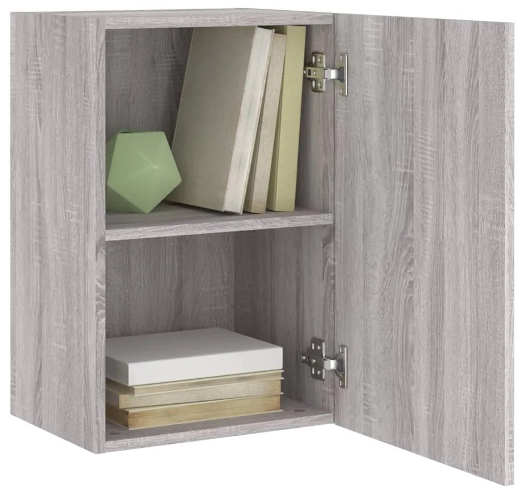 vidaXL Έπιπλα Τοίχου Τηλ. 2 τεμ. Γκρι Sonoma 40,5x30x60εκ Επ. Ξύλο