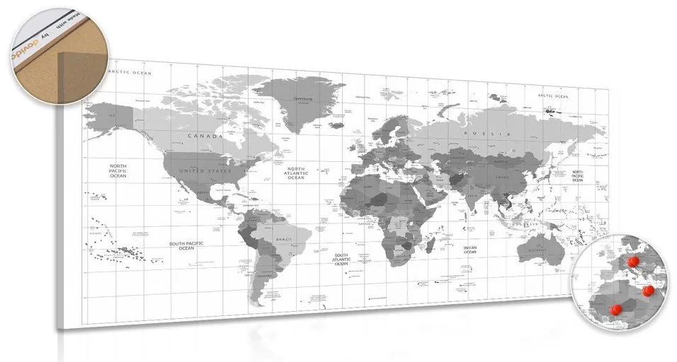 Εικόνα σε γκρι φελλό χάρτη σε λευκό φόντο - 120x60  peg