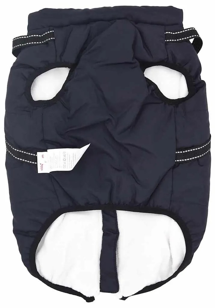 vidaXL Μπουφάν Σκύλου με ιμάντα Σκούρο μπλε 4XL Φλις και Πολυεστέρας