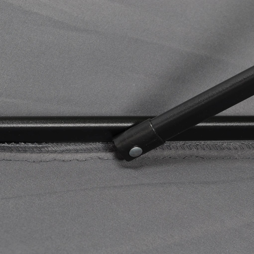 Ομπρέλα εξωτερικού χώρου Outsunny Ø196 cm, εξαγωνική ομπρέλα μπαλκονιού για παραλία, μπαλκόνι, κήπο, σκούρο γκρι