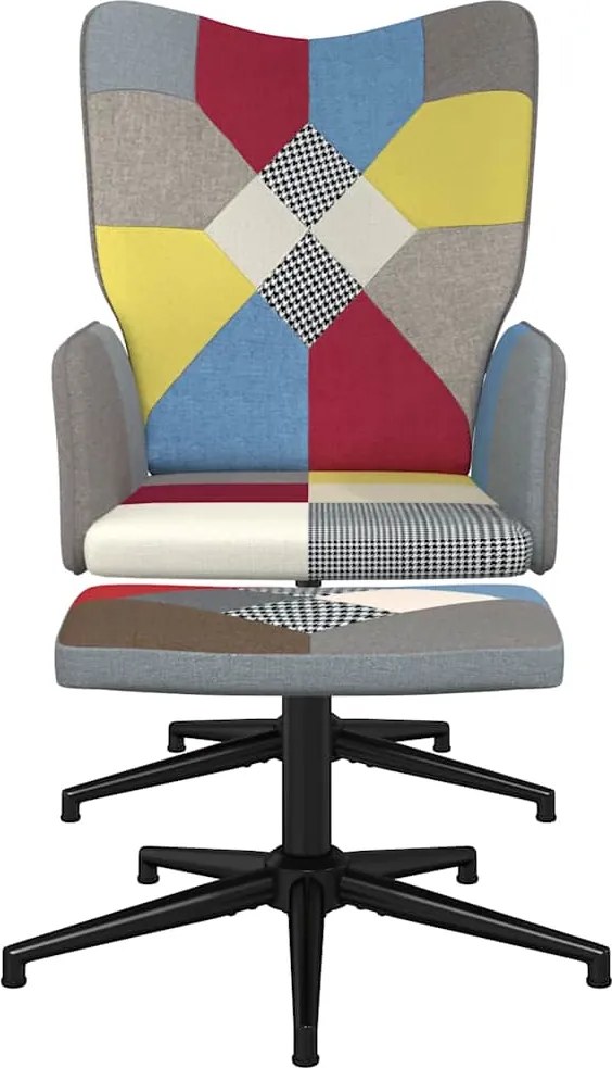 vidaXL Πολυθρόνα Relax Σχέδιο Patchwork Υφασμάτινη με Σκαμπό