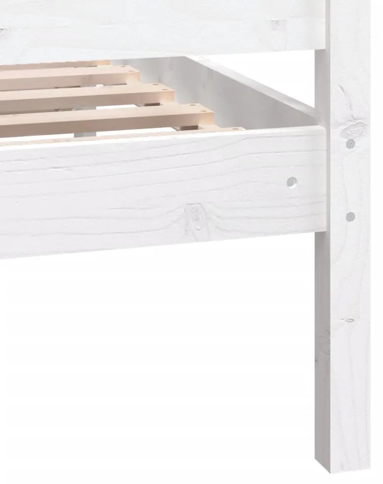 vidaXL Πλαίσιο Κρεβατιού Λευκό 180 x 200 εκ. Μασίφ Ξύλο Super King