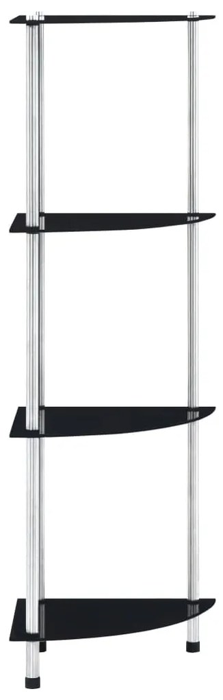 vidaXL Τραπεζάκι Σαλονιού 4 Επιπέδων Μαύρο 30x30x100 εκ Ψημ. Γυαλί