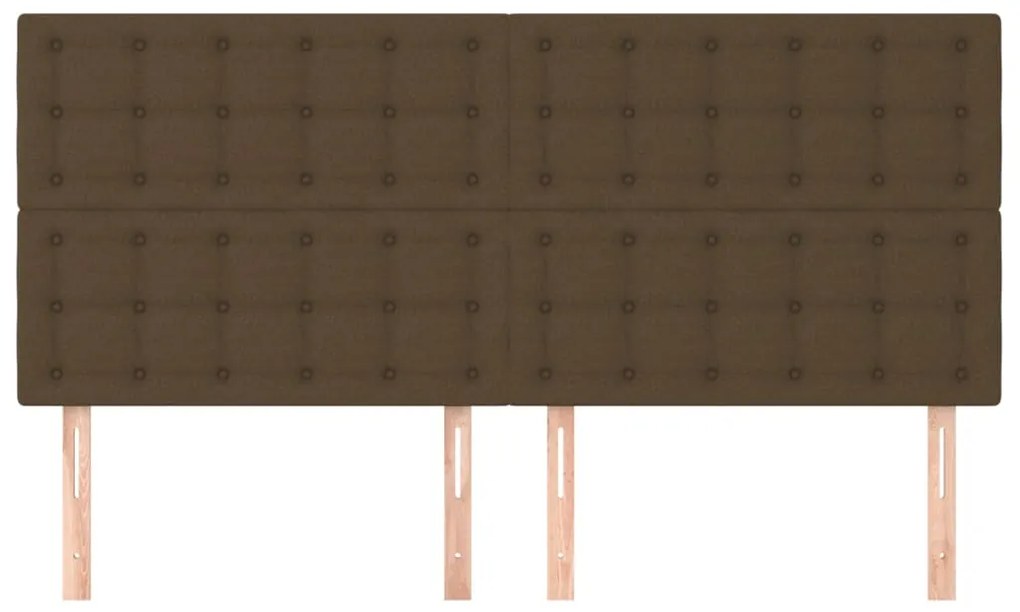 vidaXL Κεφαλάρια Κρεβατιού 4 τεμ. Σκ. Καφέ 100x5x78/88 εκ. Υφασμάτινο