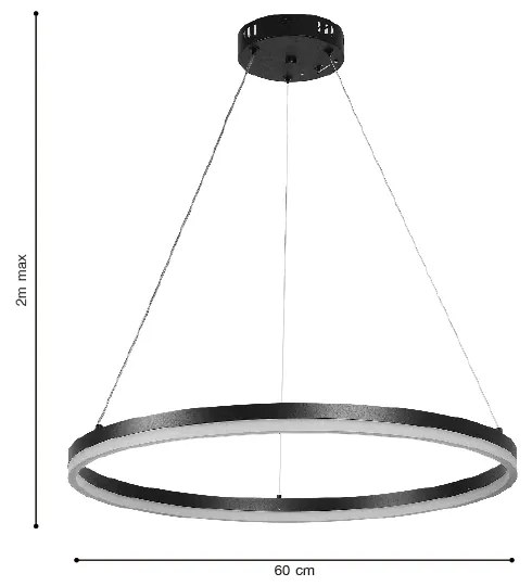 Κρεμαστό φωτιστικό LED 45W 3CCT (by switch on base)  D:60cm (6095-C-Silver)