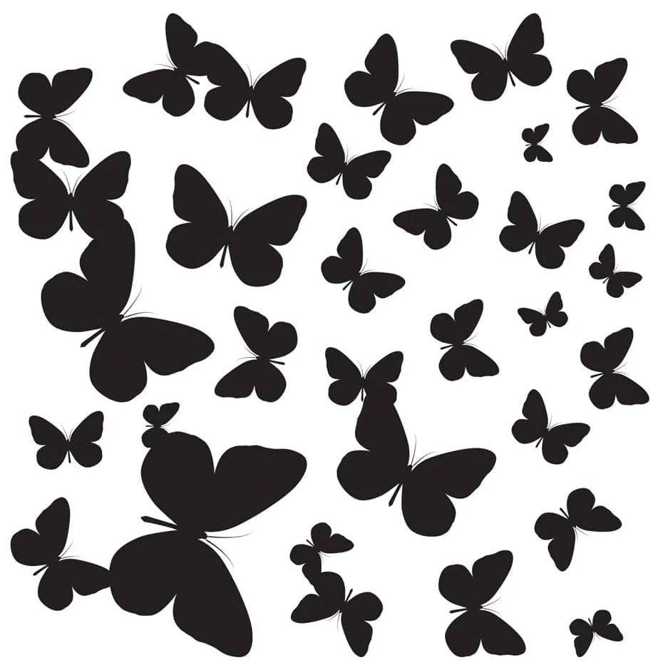 Butterflies Silhouettes αυτοκόλλητα τοίχου βινυλίου M - 54110