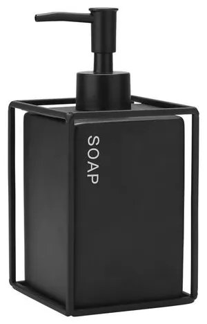 Estia Αντλία Σαπουνιού Cage Κεραμικό 450ml 8.5x8.5x18.5cm Μαύρο 02-29999