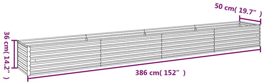vidaXL Υπερυψωμένο Ζαρντινιέρα Κήπου 386 x 50 x 36 εκ. από Ατσάλι Corten