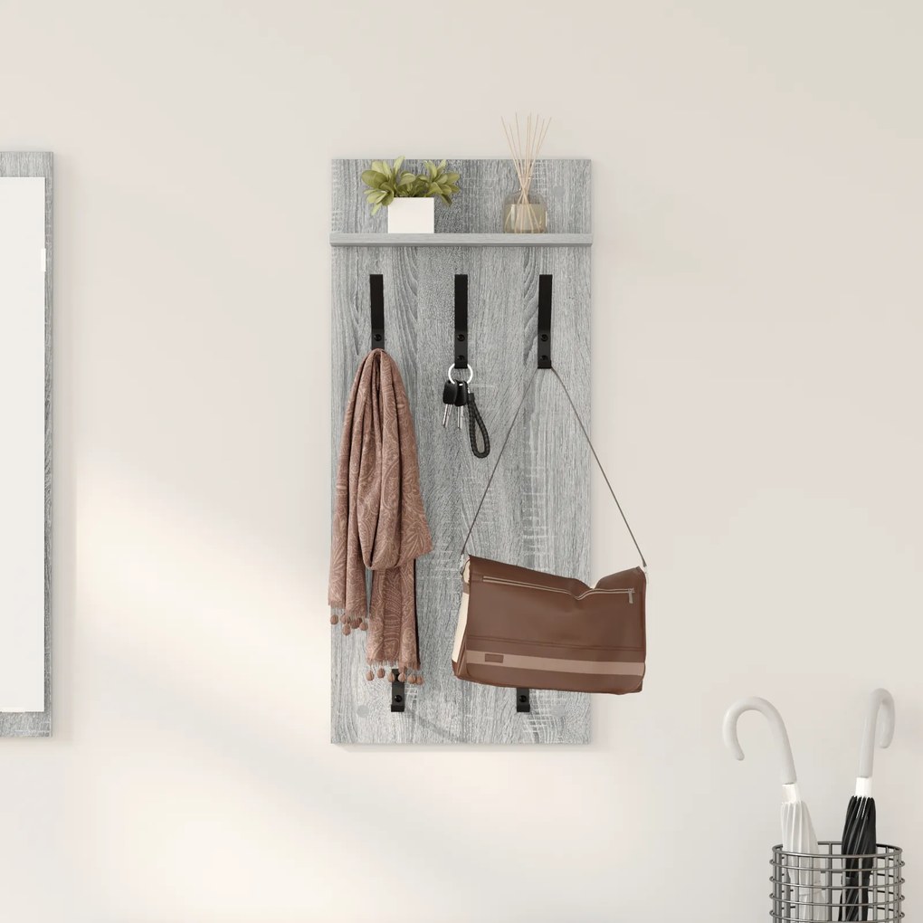 vidaXL Τοίχου Κρεμάστρα Γκρι sonoma 90 x 40 x 10 εκ Επεξεργασμένο ξύλο