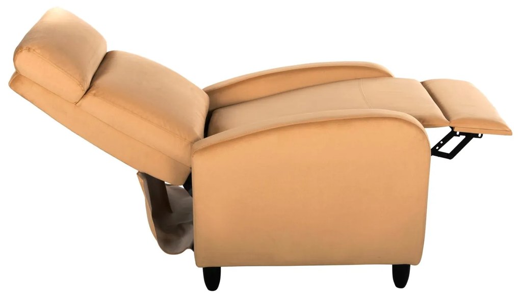 Πολυθρόνα HIBER RELAX C9782.05 Εκρού Βελούδο 67,5x90x104Υ εκ. 67.5x90x104 εκ.
