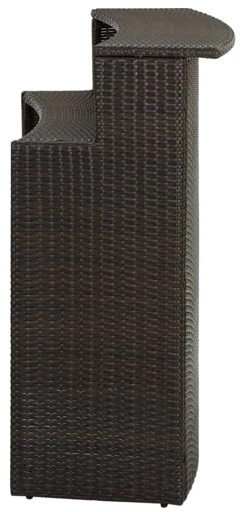 vidaXL Τραπέζι Μπαρ Κήπου Καφέ 120 x 55 x 110 εκ. από Συνθετικό Ρατάν