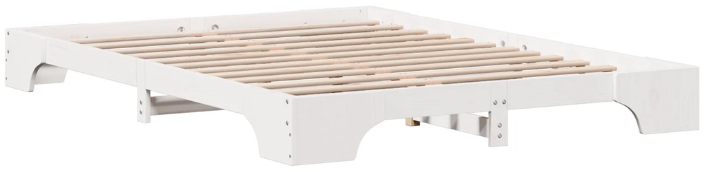 vidaXL Κρεβάτι Λευκό Μασίφ ξύλο πεύκου 160 x 200 εκ. Ανθεκτικό