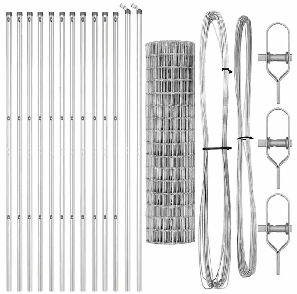 vidaXL Τεντώτο με στήριγμα Ασημί 1,2 x 25 m Χάλυβας και PVC