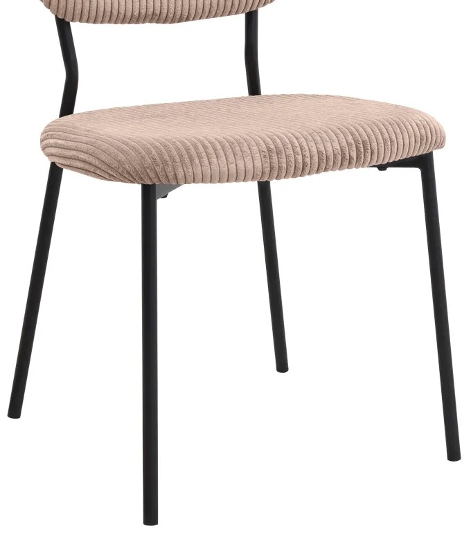 Καρέκλα τραπεζαρίας Kevin Megapap μόκα ύφασμα - μεταλλικό μαύρο πόδι 48x51x87εκ.