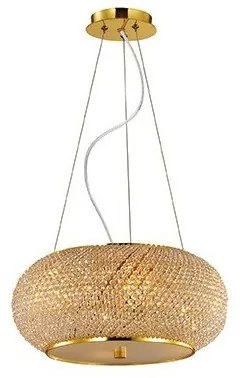 Φωτιστικό κρεμαστό PASHA SP6 κρυστάλλινο Φ45 Ideal Lux-82172-Χρυσό 082172