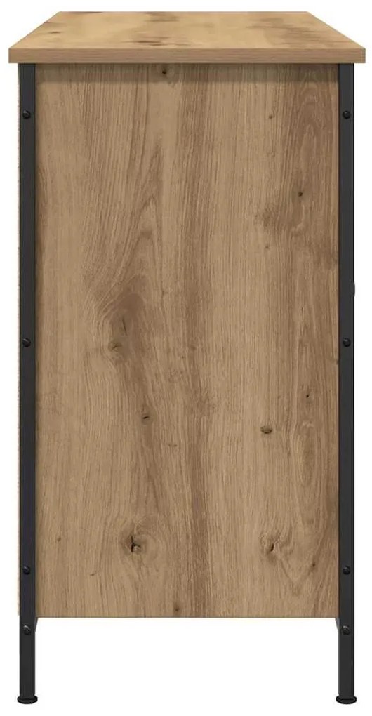 vidaXL Ντουλάπα Τηλεόρασης Μαύρη Δρυς 101x35x65 εκ. Κατασκευασμένο από ξύλο και ατσάλι