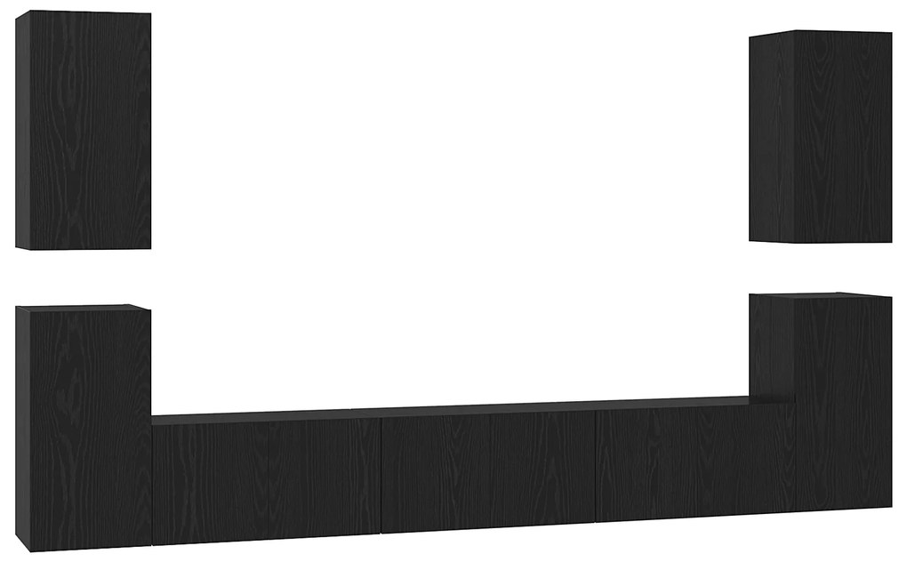 vidaXL Σετ επίπλου τηλεόρασης 7 pcs Μαύρη δρυς 60 x 30 x 30 cm