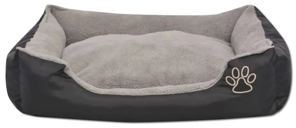 vidaXL Κρεβάτι Σκύλου με Επενδυμένο Μαξιλάρι Μαύρο S