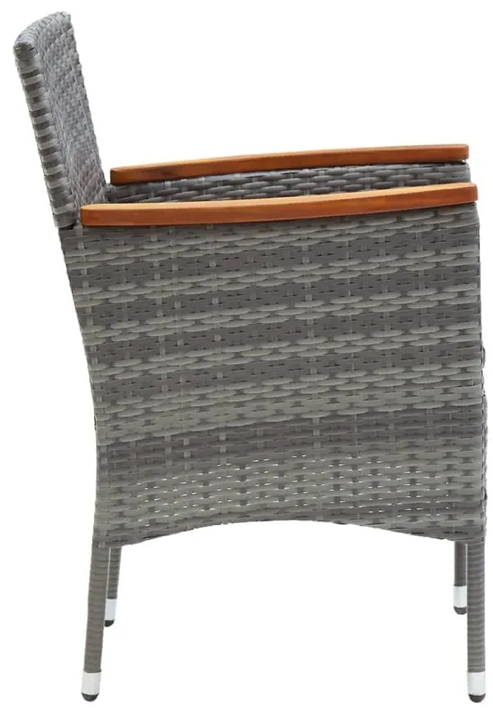 vidaXL Σετ Τραπεζαρίας Κήπου 9 τεμ. Γκρι Συνθετικό Ρατάν με Μαξιλάρια