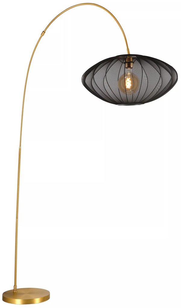 Φωτιστικό Επιδαπέδιο Lucide 03747-60-30 CORINA Μαύρο Ματ (Black Mat)|Χρυσό Χρώμα (Gold Coloured)