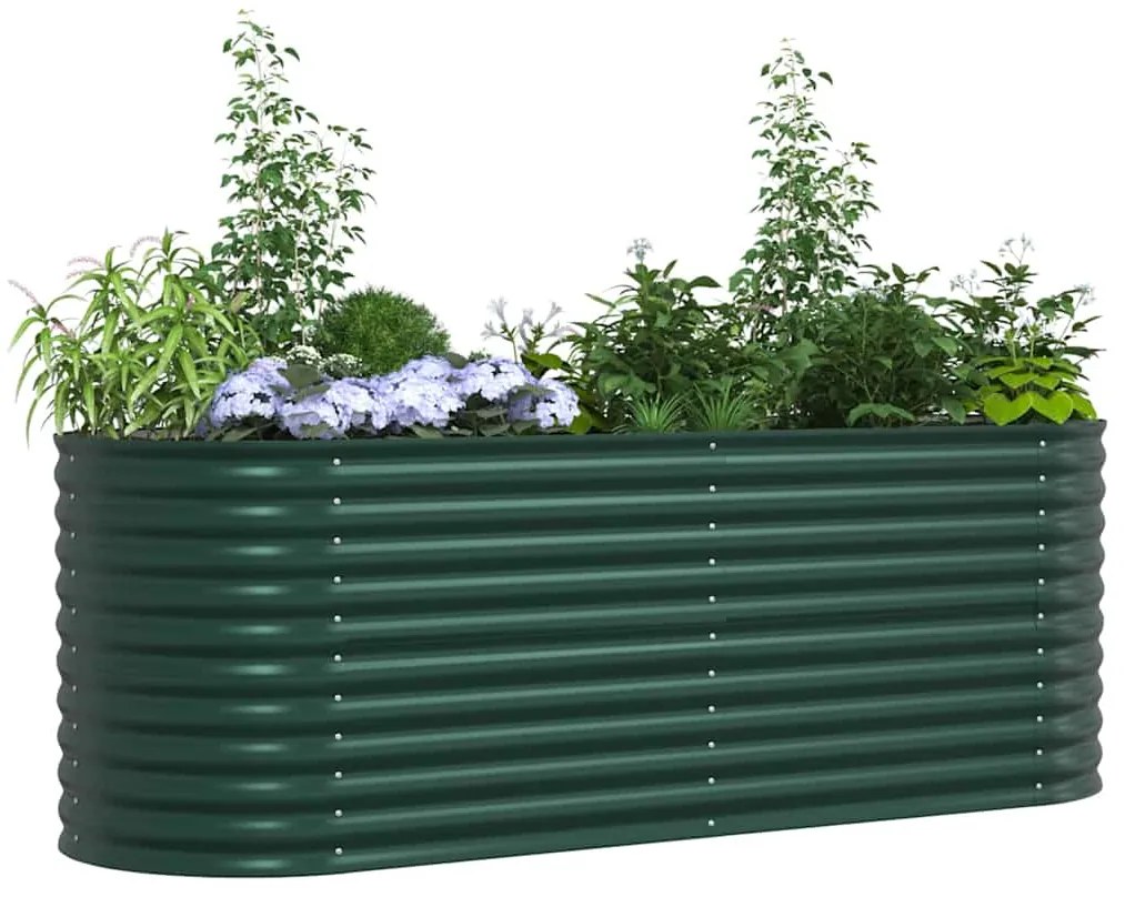 vidaXL Υπερυψωμένη Ζαρντινιέρα Πράσινο 240 x 80 x 81 cm Ατσάλι