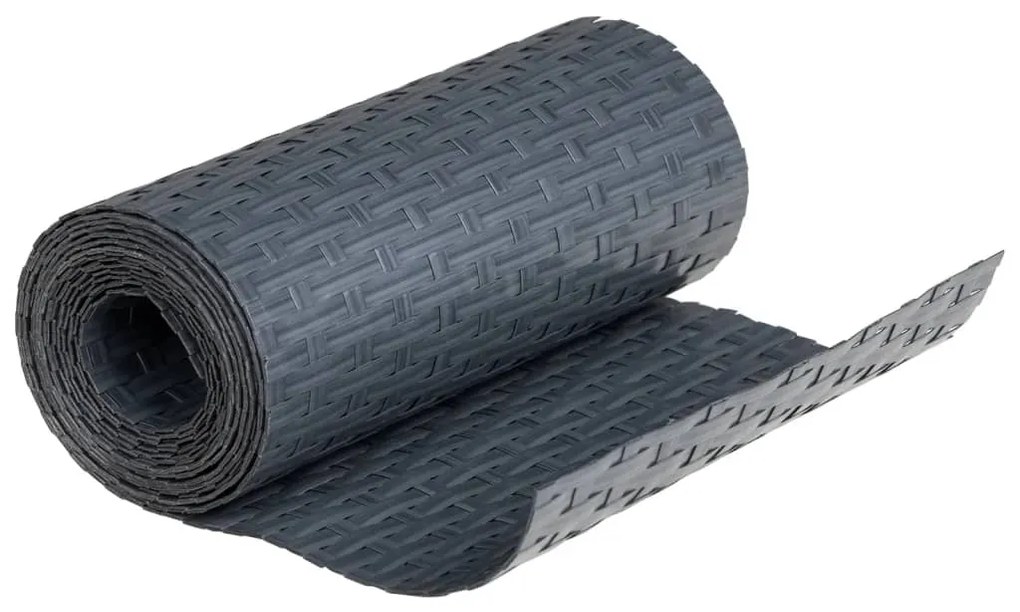 vidaXL Διαχωριστικό Βεράντας 10 τεμ. Ανθρακί 255x19 εκ. Συνθ. Ρατάν