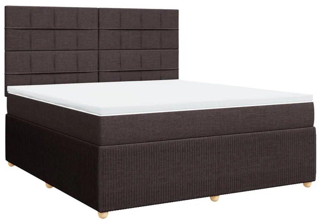 ΚΡΕΒΑΤΙ BOXSPRING ΜΕ ΣΤΡΩΜΑ ΣΚΟΥΡΟ ΚΑΦΕ 180X200 ΕΚ ΥΦΑΣΜΑΤΙΝΟ 3294438