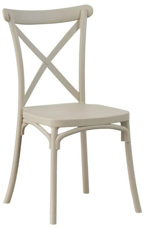 Καρέκλα Cross Fylliana FL66 Μπέζ Πολυπροπυλενίου 42x48x90 εκ. 42x48x90 εκ.