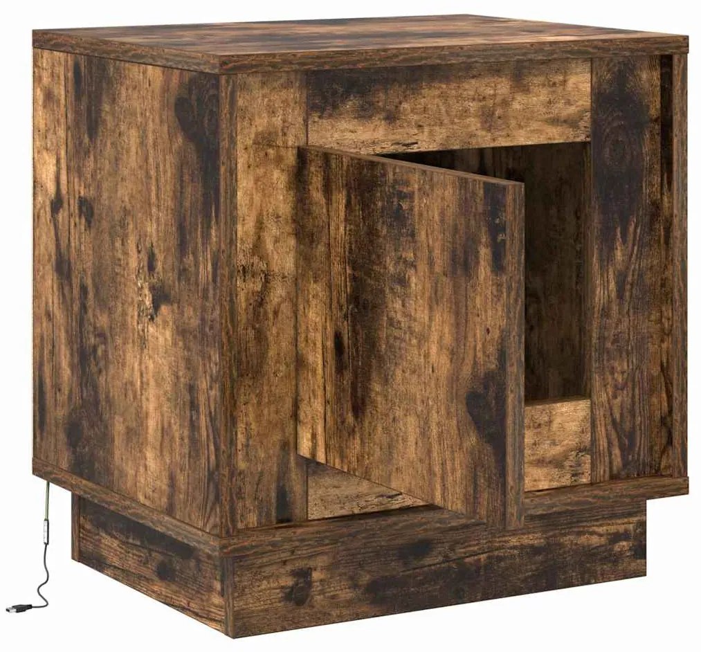 vidaXL Κομοδίνο με Καπνιστό Δρύς 44 x 34.5 x 45 εκ Επεξεργασμένο ξύλο