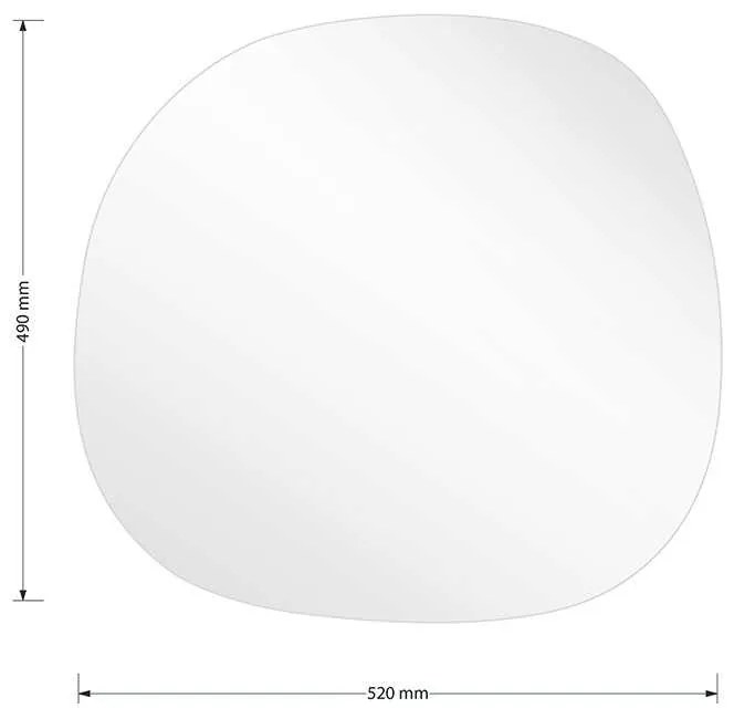 Καθρέπτης Frameless 1 pakoworld μαύρο 49x1.2x52εκ