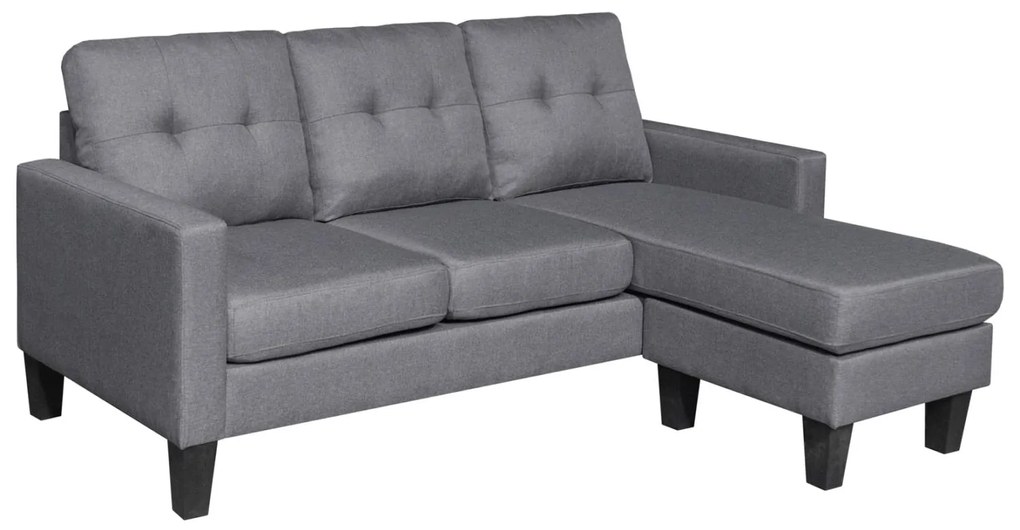 Γωνιακός Καναπές MEGGY Αναστρέψιμος σε Γκρί ύφασμα 184,5x129x86Yεκ. 184.5x129x86 εκ.