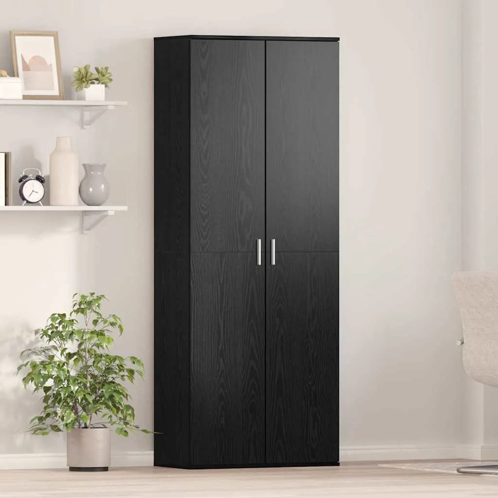 vidaXL Highboard Μαύρη Οξυά 70 x 33.5 x 180 εκ. Επεξεργασμένο ξύλο