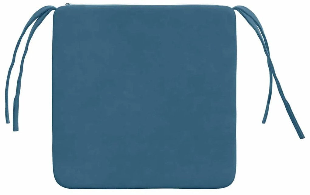 vidaXL Μαξιλάρια καθισμάτων 4 pcs Μπλε 40 x 40 x 3 cm Βελούδο