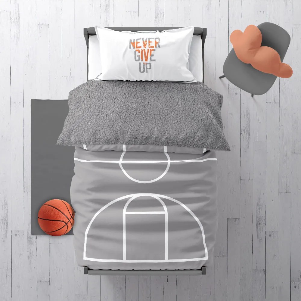 Κουβερτοπάπλωμα Μονό Basketball Γκρι 160x220 - Borea Home