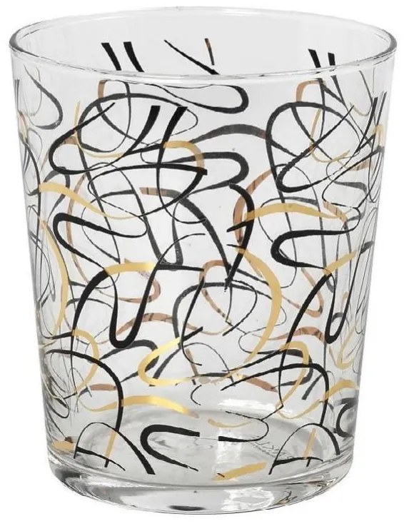 Ποτήρι Νερού 380ml Espiel Lucia Black/Gold RAB531K6