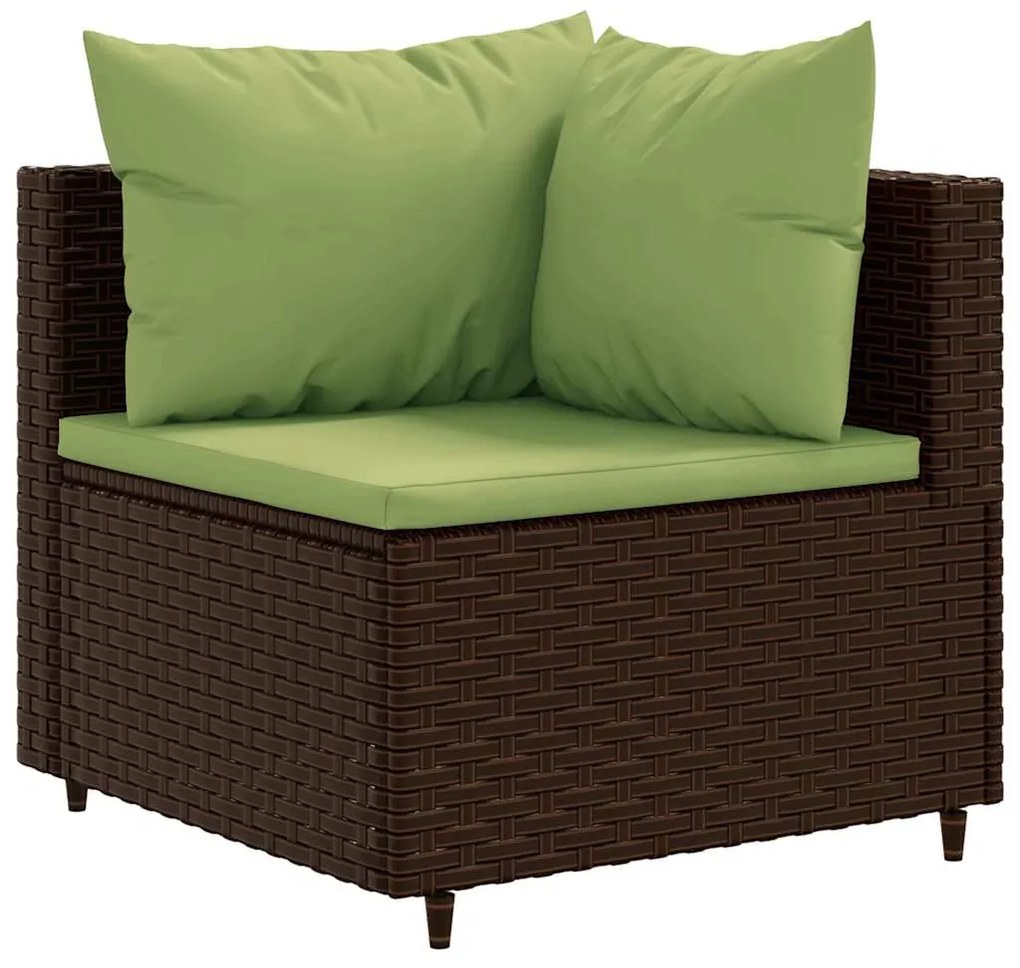 vidaXL Σαλόνι Κήπου Σετ 5 Τεμαχίων Καφέ Συνθετικό Ρατάν με Μαξιλάρια