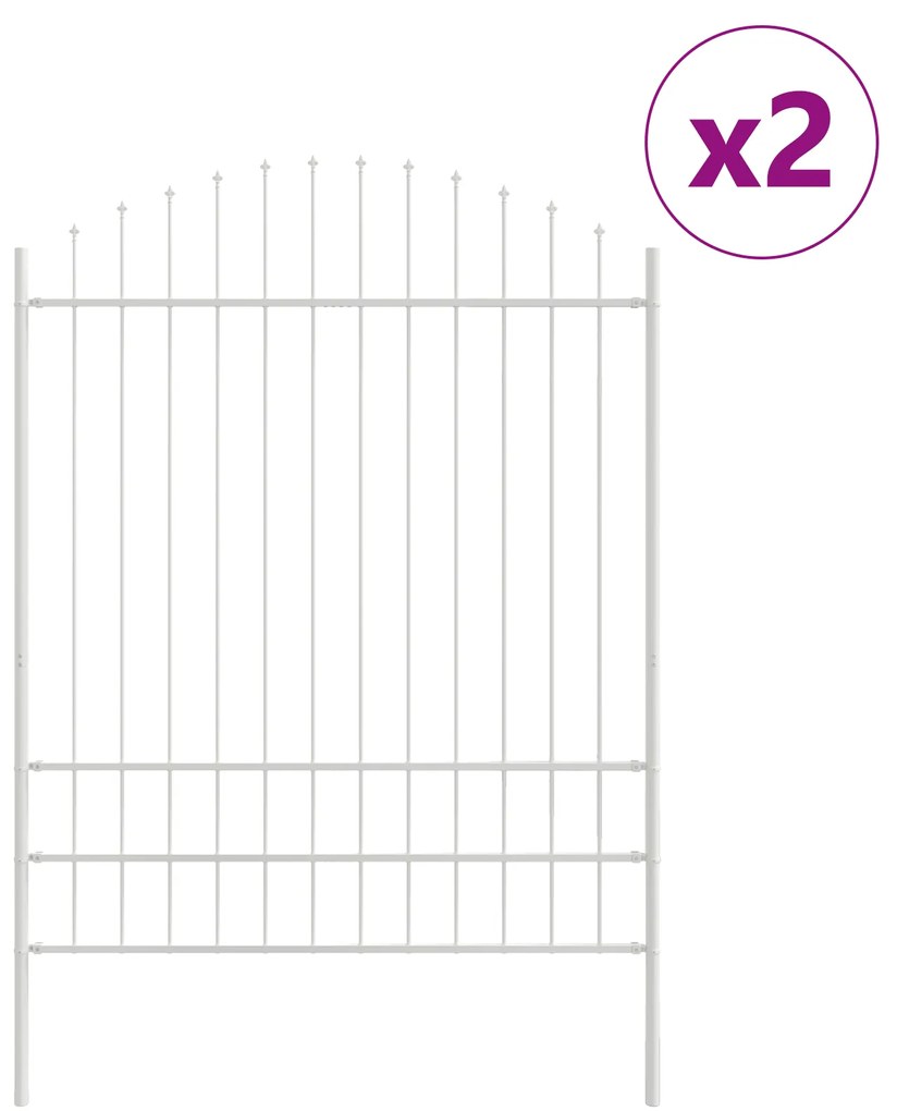 vidaXL Φράχτης Κήπου με Καμπύλη Πάνω, Λευκός, 3,4x2 μ από Χάλυβα