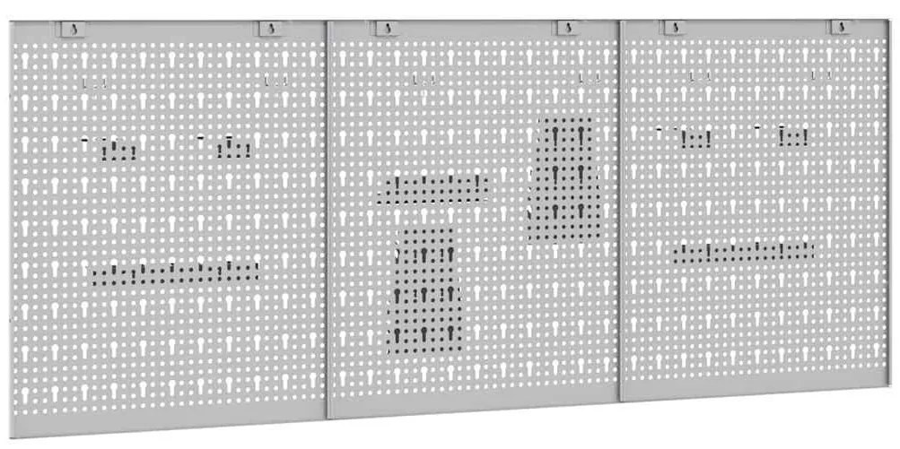 vidaXL Αποθηκευτική Παγκάκια 3 pcs Γκρι 150 x 1 x 60 εκ