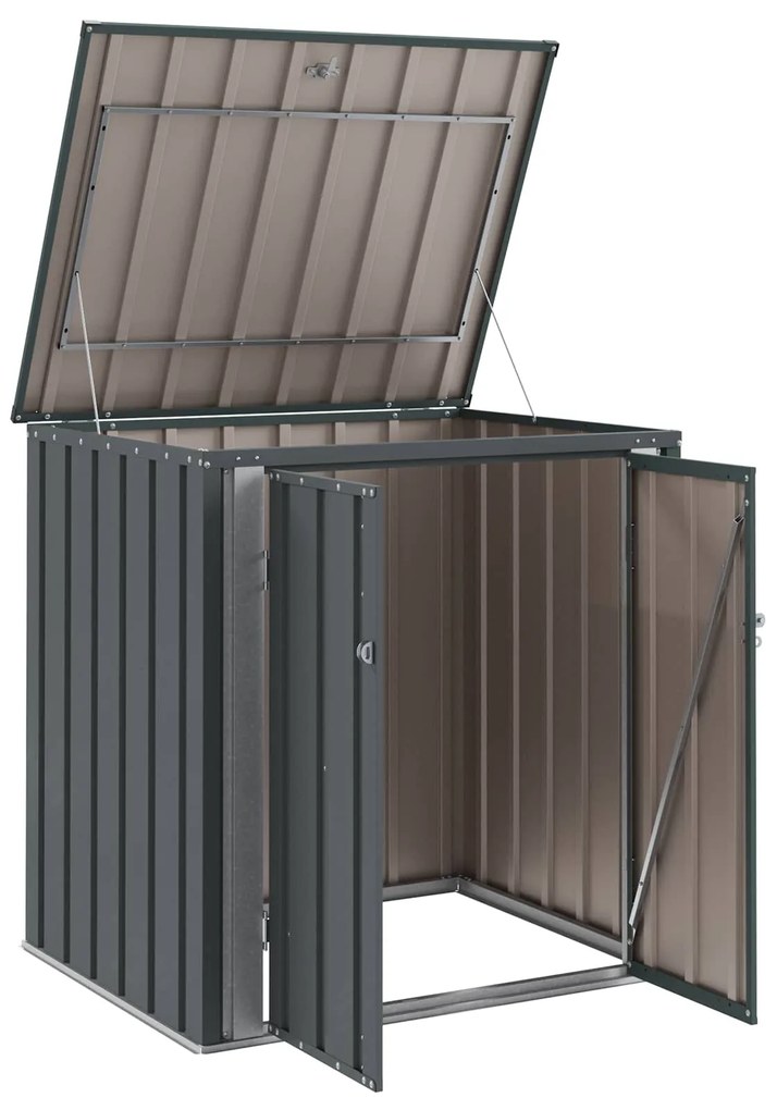 vidaXL Κουτί αποθήκευσης κήπου Μαύρο 101,5 x 82 x 100 εκ. Ατσάλι