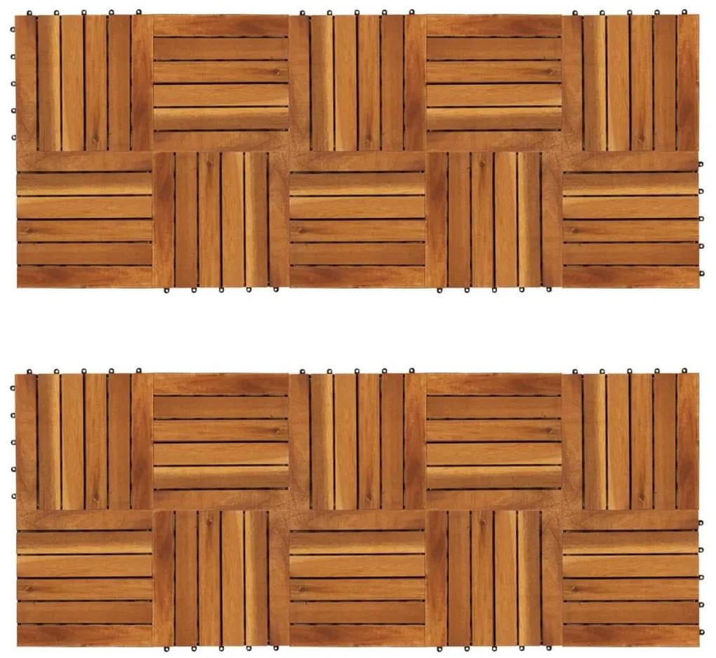 Πλακάκια Deck Κάθετο Σχέδιο Σετ 20 τεμ. 30 x 30 εκ. από Ξύλο Ακακίας - Καφέ
