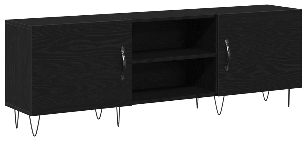 vidaXL Μονάδα τηλεόρασης Μαύρο Δρυς 150x30x50 εκ Επεξεργασμένο ξύλο