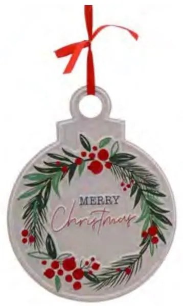 Vetur Στολίδι Κρεμαστό Merry Christmas Φ25cm Μεταλλικό Λευκό 9768562