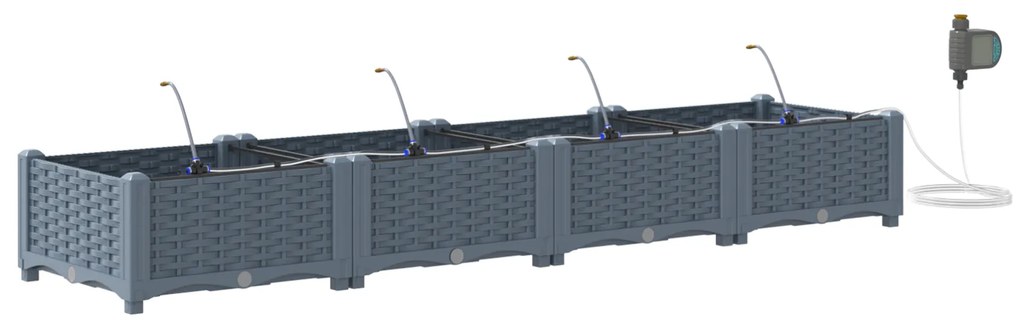 vidaXL Γλάστρες Κήπου 1 τεμ Ανοιχτό γκρι 160 x 40 x 22 cm Πλαστικό
