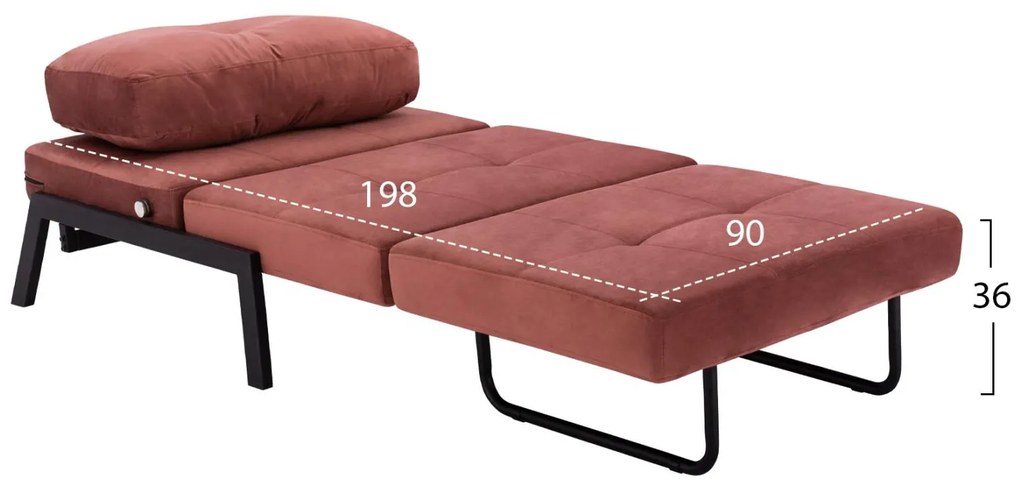 Πολυθρόνα - Κρεβάτι CONSTANCE C3078.12 Βελούδο Σάπιο Μήλο 95x92x66Υ εκ. 95x92x66 εκ.