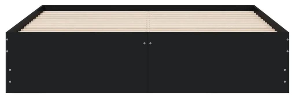 vidaXL Πλαίσιο Κρεβατιού με Συρτάρια Μαύρο 140x200 εκ Επεξεργ. Ξύλο