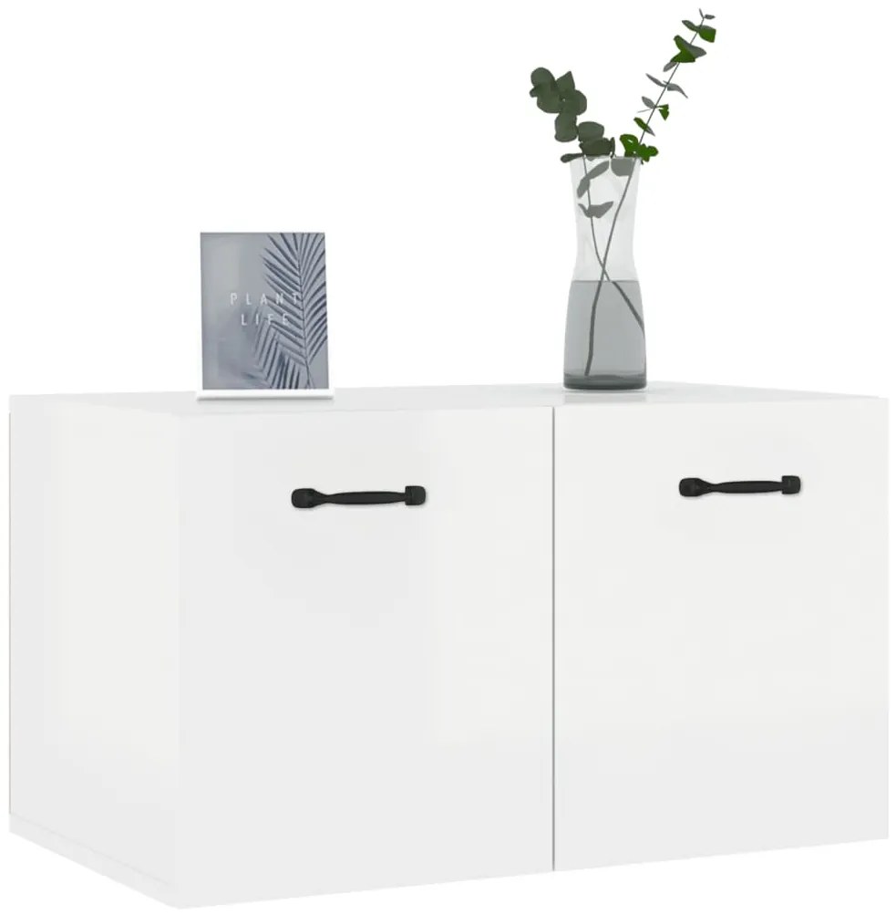 vidaXL Ντουλάπι Τοίχου Γυαλιστερό Λευκό 60x36,5x35 εκ. Επεξεργ. Ξύλο
